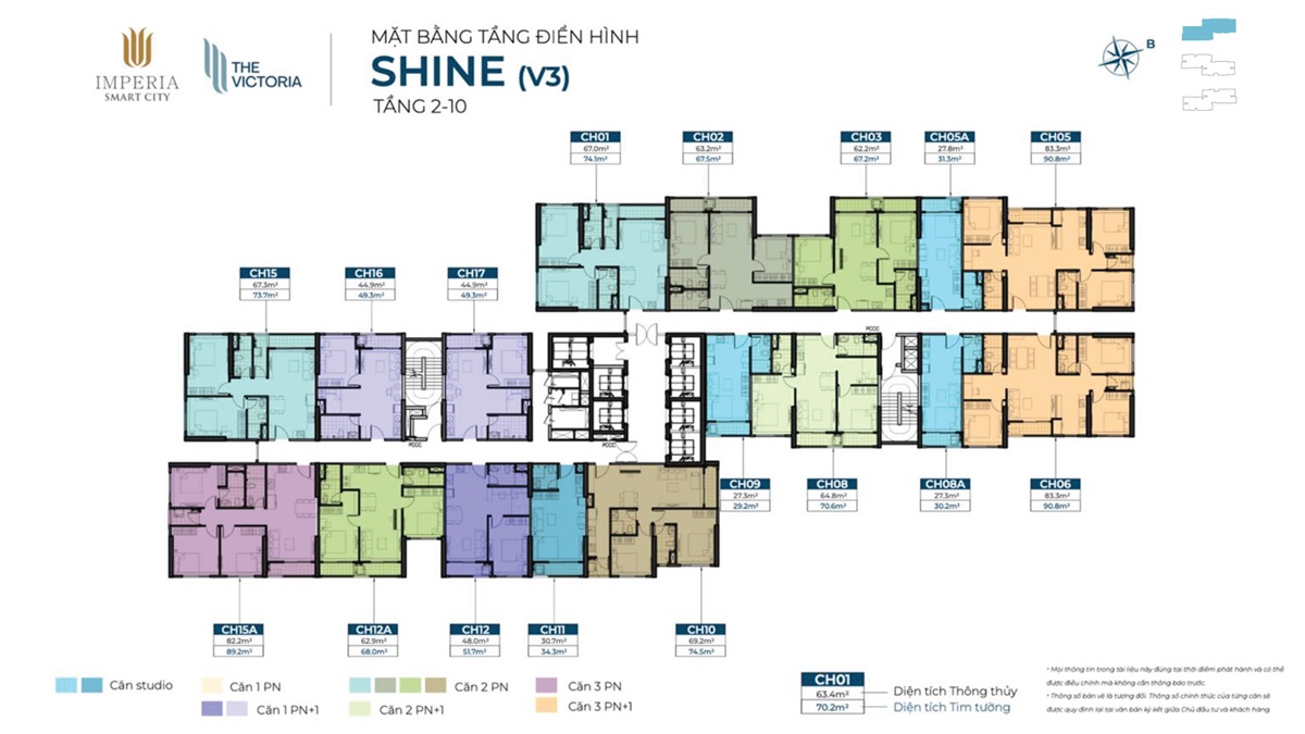 Mặt bằng V3 The Victoria Smart City