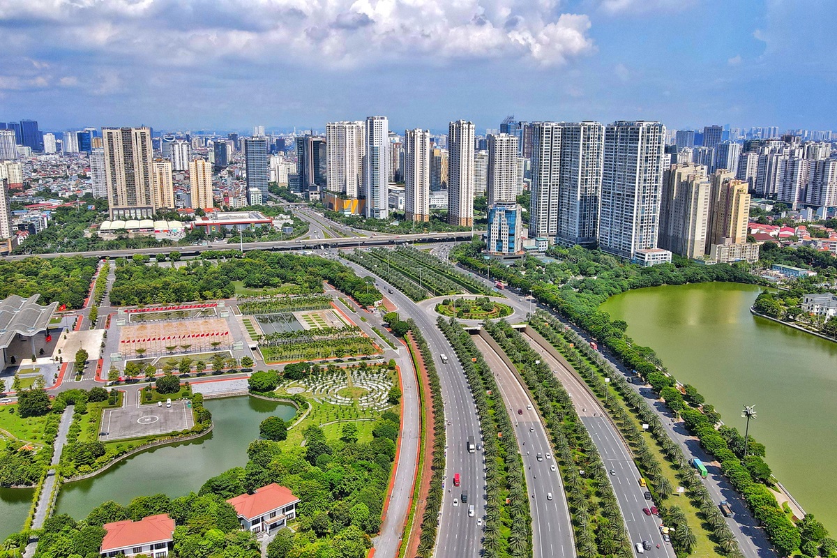 Đại lộ Thăng Long là tuyến giao thông quan trọng kết nối Smart City với trung tâm thành phố