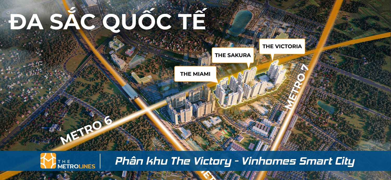 Vị trí The victoria nằm trong tổ hợp The Metro Line của đại đô thị Vinhomes Smart City